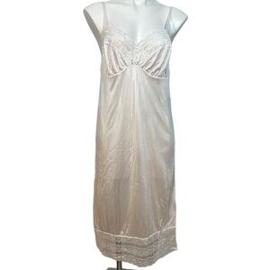 Vintage Metropolitan White slip dress with Lace Small S